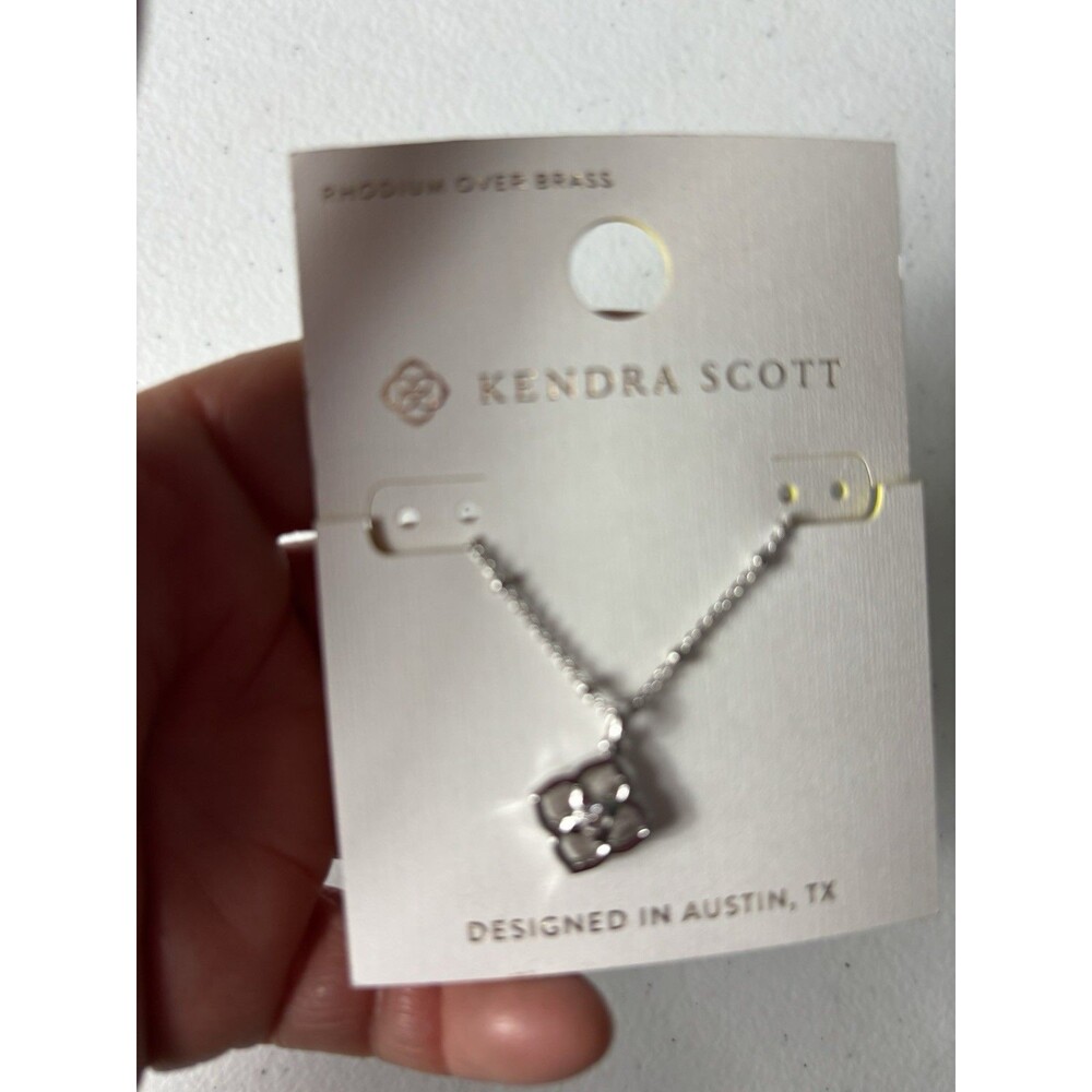 Kendra Scott Iris Rhodium Over Brass necklace Silver White - Picture 5 of 9